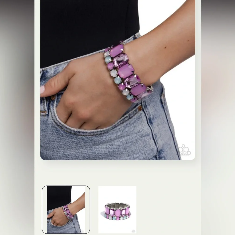 🟪🩵🟪 “MISMATCHED MOOD” PURPLE STRETCH BRACELET ~ PAPARAZZI❗️ 🟪🩵🟪